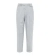Brunello Cucinelli Virgin Wool Leisure Trousers In Grey