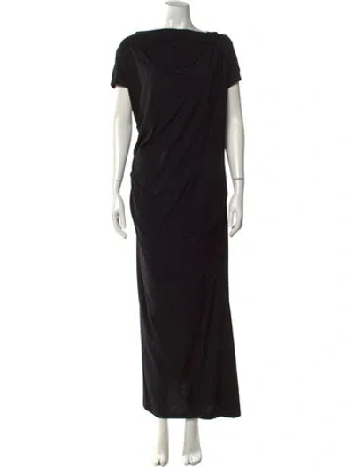 Pre-owned Brunello Cucinelli Virgin Wool Long Dress In Black