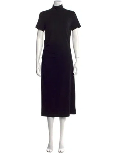 Pre-owned Brunello Cucinelli Virgin Wool Long Dress In Black