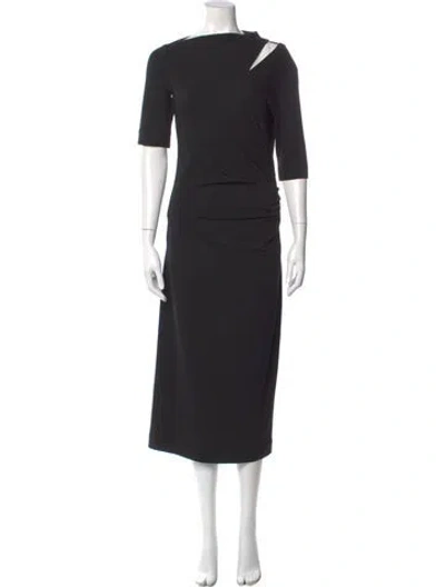Pre-owned Brunello Cucinelli Virgin Wool Long Dress In Blue