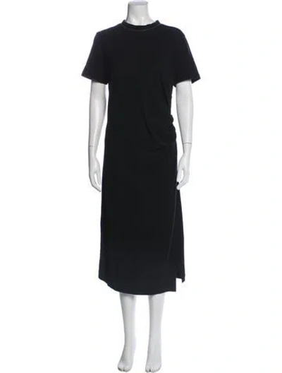 Pre-owned Brunello Cucinelli Virgin Wool Long Dress In Blue