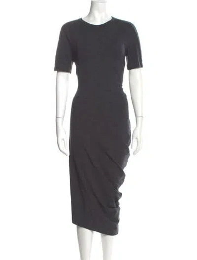 Pre-owned Brunello Cucinelli Virgin Wool Long Dress In Gray