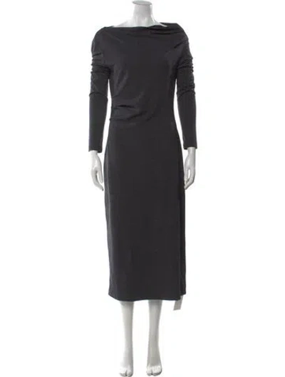 Pre-owned Brunello Cucinelli Virgin Wool Long Dress In Gray