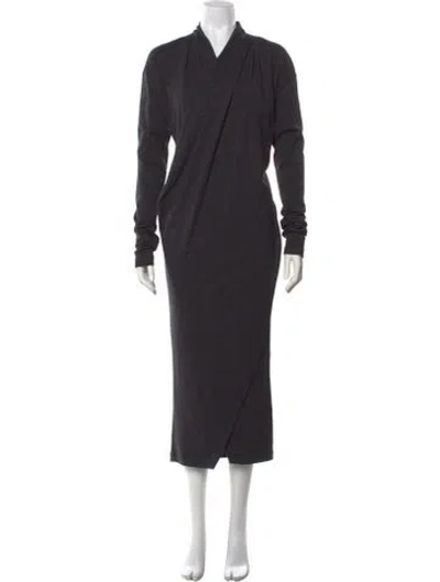 Pre-owned Brunello Cucinelli Virgin Wool Long Dress W/ Tags In Gray