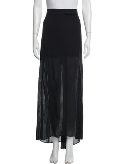 Pre-owned Brunello Cucinelli Virgin Wool Long Skirt In Black