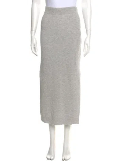 Pre-owned Brunello Cucinelli Virgin Wool Long Skirt In Gray