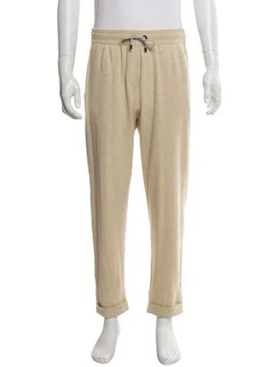Pre-owned Brunello Cucinelli Virgin Wool Lounge Bottoms In Neutral