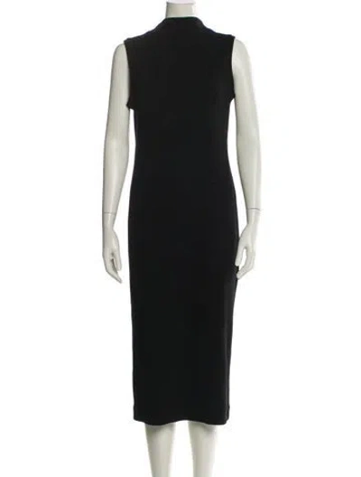 Pre-owned Brunello Cucinelli Virgin Wool Midi Length Dress In Black