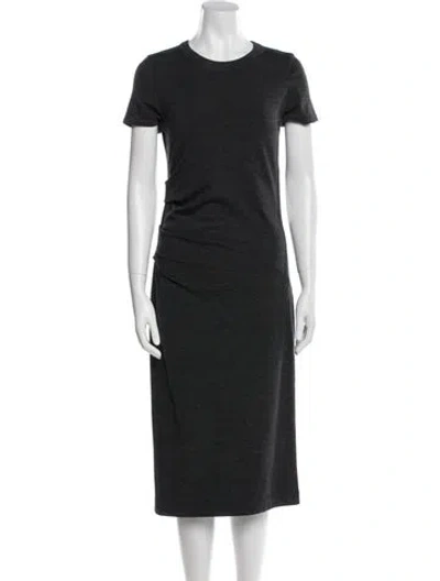 Pre-owned Brunello Cucinelli Virgin Wool Midi Length Dress In Black