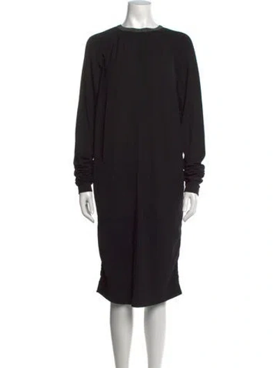 Pre-owned Brunello Cucinelli Virgin Wool Midi Length Dress In Black