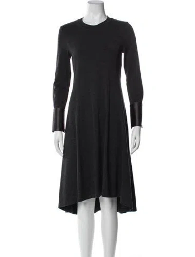 Pre-owned Brunello Cucinelli Virgin Wool Midi Length Dress In Blue