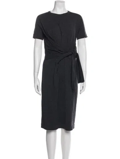 Pre-owned Brunello Cucinelli Virgin Wool Midi Length Dress In Blue