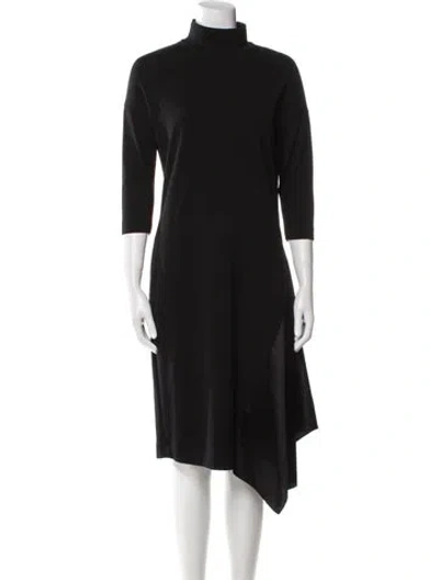 Pre-owned Brunello Cucinelli Virgin Wool Midi Length Dress In Blue