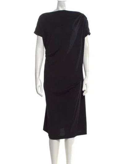 Pre-owned Brunello Cucinelli Virgin Wool Midi Length Dress In Blue