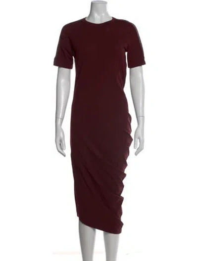 Pre-owned Brunello Cucinelli Virgin Wool Midi Length Dress In Burgundy