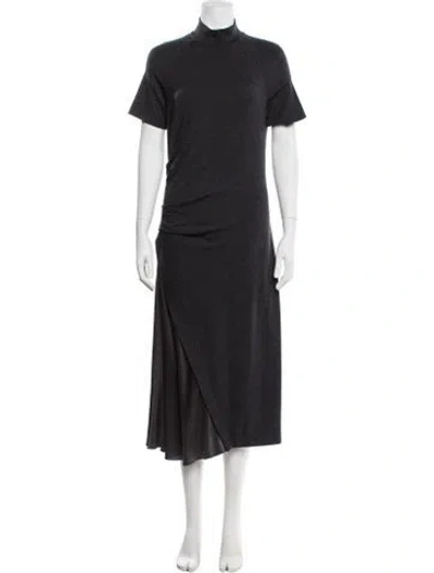 Pre-owned Brunello Cucinelli Virgin Wool Midi Length Dress In Gray