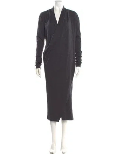 Pre-owned Brunello Cucinelli Virgin Wool Midi Length Dress In Gray
