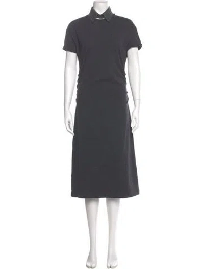 Pre-owned Brunello Cucinelli Virgin Wool Midi Length Dress In Gray