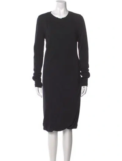 Pre-owned Brunello Cucinelli Virgin Wool Midi Length Dress In Gray