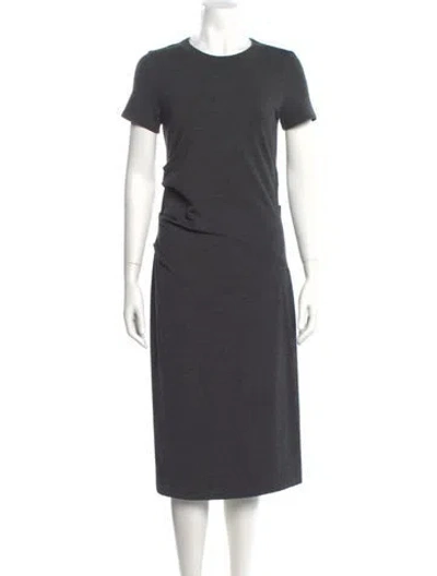 Pre-owned Brunello Cucinelli Virgin Wool Midi Length Dress In Gray