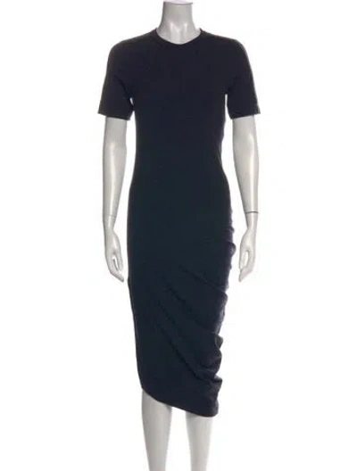 Pre-owned Brunello Cucinelli Virgin Wool Midi Length Dress In Gray