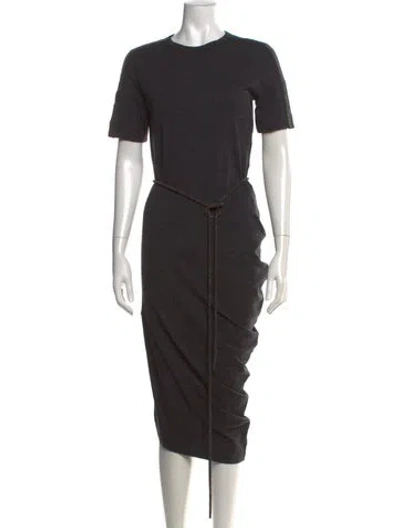 Pre-owned Brunello Cucinelli Virgin Wool Midi Length Dress In Grey