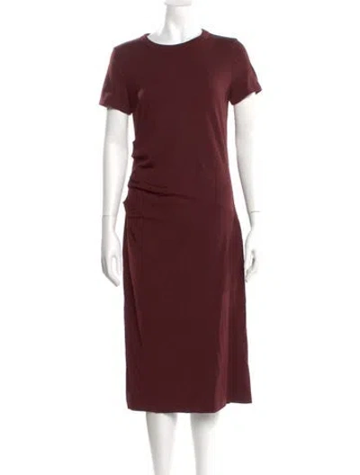 Pre-owned Brunello Cucinelli Virgin Wool Midi Length Dress W/ Tags In Burgundy