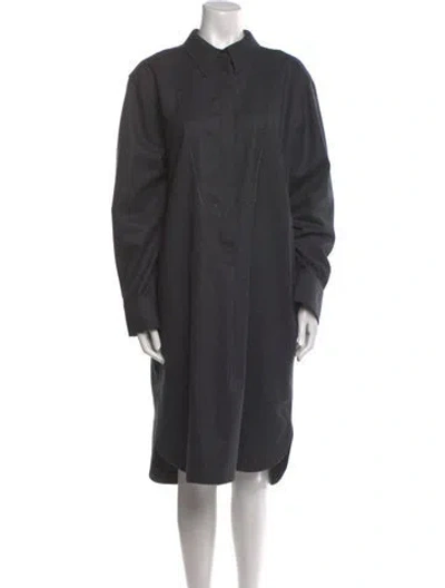 Pre-owned Brunello Cucinelli Virgin Wool Midi Length Dress W/ Tags In Gray