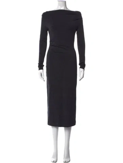 Pre-owned Brunello Cucinelli Virgin Wool Midi Length Dress W/ Tags In Gray