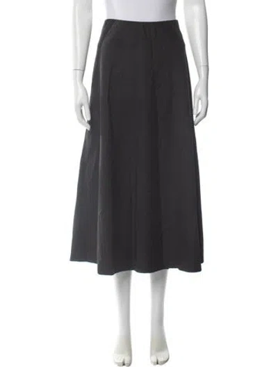 Pre-owned Brunello Cucinelli Virgin Wool Midi Length Skirt In Black