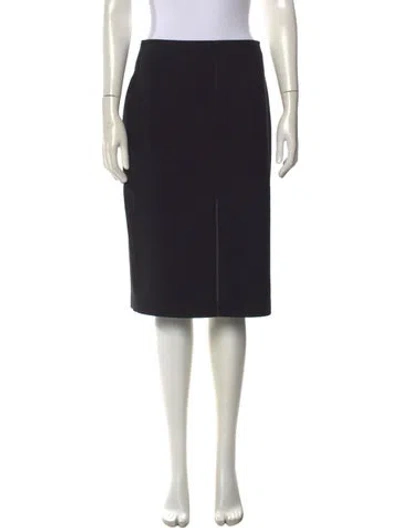 Pre-owned Brunello Cucinelli Virgin Wool Midi Length Skirt In Black