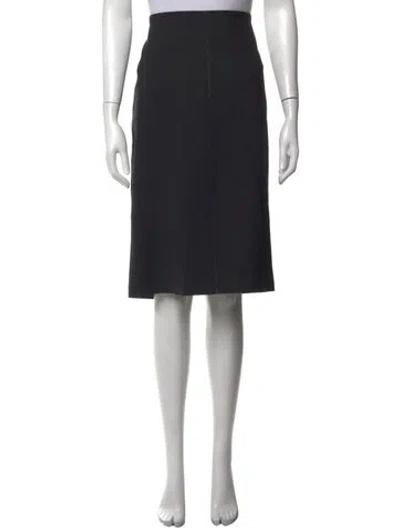 Pre-owned Brunello Cucinelli Virgin Wool Midi Length Skirt In Black