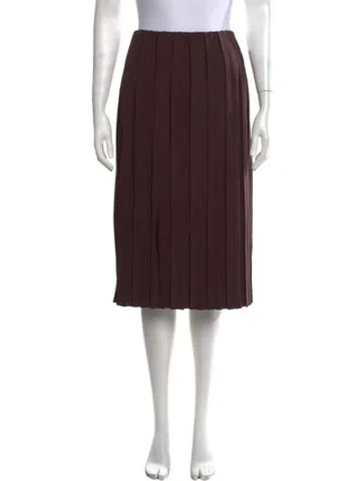 Pre-owned Brunello Cucinelli Virgin Wool Midi Length Skirt In Brown