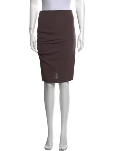 Pre-owned Brunello Cucinelli Virgin Wool Midi Length Skirt In Brown