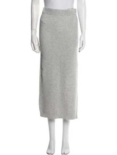 Pre-owned Brunello Cucinelli Virgin Wool Midi Length Skirt In Gray