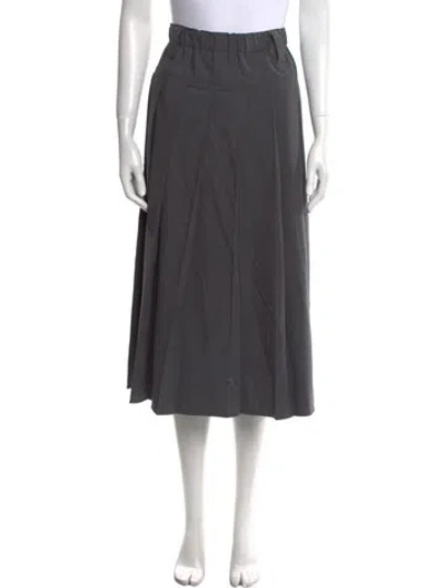 Pre-owned Brunello Cucinelli Virgin Wool Midi Length Skirt In Gray