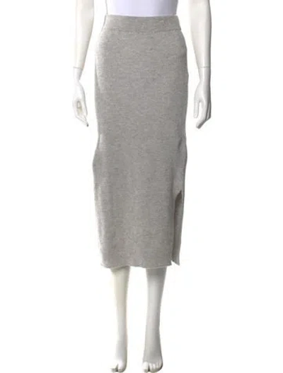 Pre-owned Brunello Cucinelli Virgin Wool Midi Length Skirt In Gray