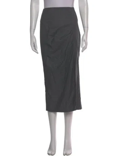 Pre-owned Brunello Cucinelli Virgin Wool Midi Length Skirt In Gray