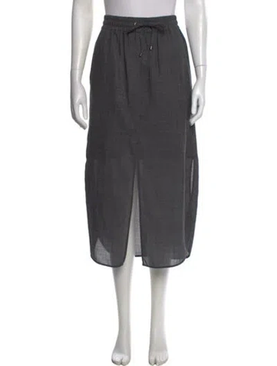 Pre-owned Brunello Cucinelli Virgin Wool Midi Length Skirt In Gray