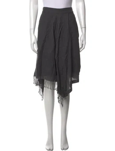 Pre-owned Brunello Cucinelli Virgin Wool Midi Length Skirt In Gray