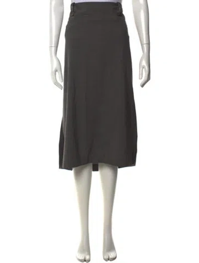 Pre-owned Brunello Cucinelli Virgin Wool Midi Length Skirt In Grey