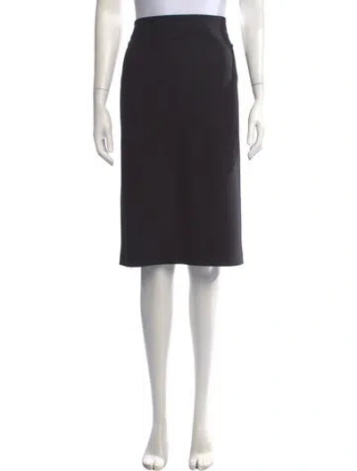 Pre-owned Brunello Cucinelli Virgin Wool Midi Length Skirt In Grey