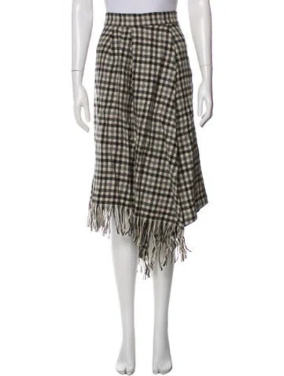 Pre-owned Brunello Cucinelli Virgin Wool Midi Length Skirt In Neutral