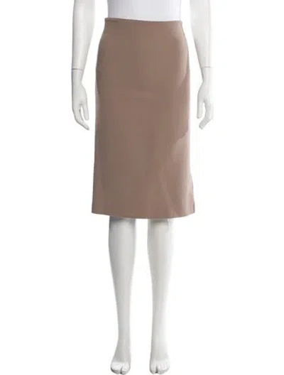 Pre-owned Brunello Cucinelli Virgin Wool Midi Length Skirt In Neutral