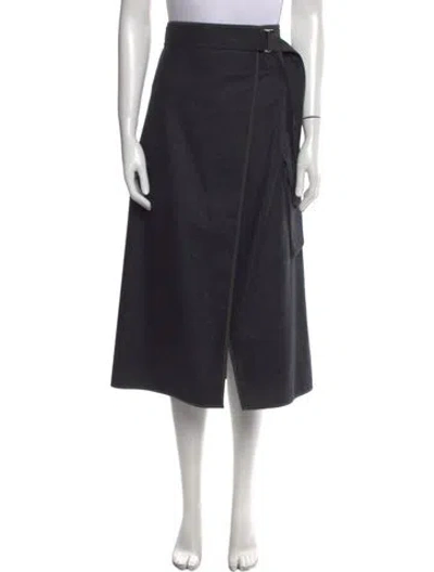 Pre-owned Brunello Cucinelli Virgin Wool Midi Length Skirt W/ Tags In Gray