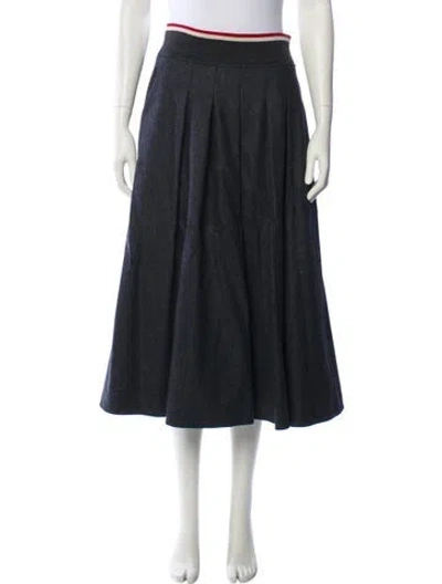 Pre-owned Brunello Cucinelli Virgin Wool Midi Length Skirt W/ Tags In Gray