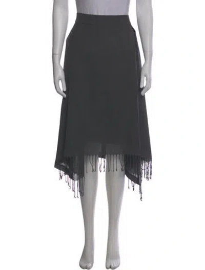 Pre-owned Brunello Cucinelli Virgin Wool Midi Length Skirt W/ Tags In Gray