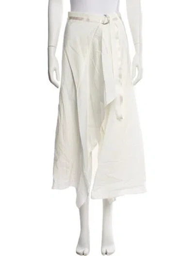 Pre-owned Brunello Cucinelli Virgin Wool Midi Length Skirt In White