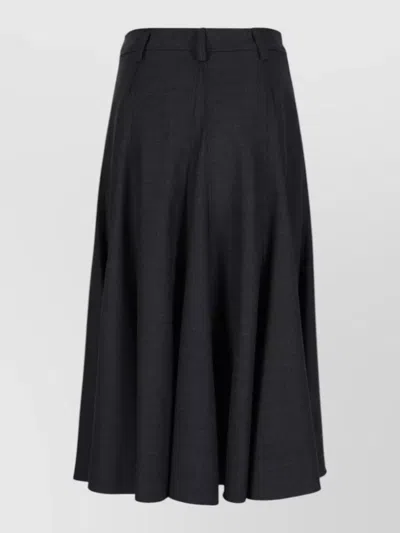 Brunello Cucinelli Wool-blend Flannel Midi Skirt In Black