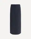 Brunello Cucinelli Virgin Wool Midi Skirt In Blue